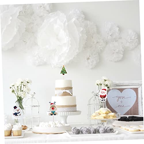 Amosfun 30 Peças De Inserção De Bolo Enfeites De Cupcake Palitos De Bolo De Boneco De Neve Palhetas