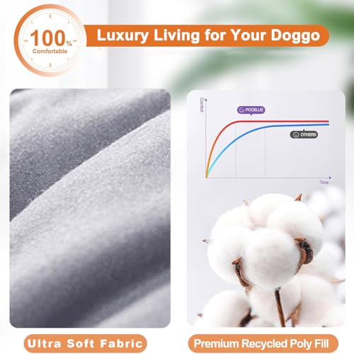 Lit anti-anxiété lavable GGoty grand lit en coton pour chien vert XL - 3