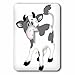 3dRose lsp_267684_1 Cute Gray and White Cow Illustration Toggle Switch, Mixed