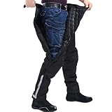 RENHE バイク オーバーパンツ 冬用 バイクパンツ メンズ ライディングパンツ 防寒 ライダースパンツ プロテクター付き スノーボードパンツ 防寒保温 防風防水 ブラック Lサイズ
