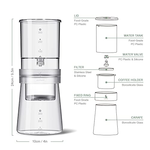 Soulhand Ice Drip Coffee Maker 10oz - Cold Brew Coffee Dripper Slow Cold Drip Iced Coffee Concentrate Brewer with… – Bild 3