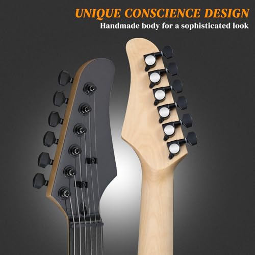 image for Ktaxon 39 Inch Electric Guitar, Full Size Solid Body H-H Pickups 6 Str