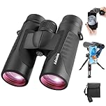 12x42 HD Binoculars for Adults Long Range with Phone Adapter and Tripod, Super Bright High Power Lightweight Waterproof Binoculars for Hunting Stargazing Safari Wildlife Bird Watching Sports
