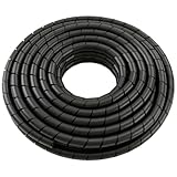Lumonic Spiralkabelschlauch schwarz 5m I 6mm Spiralband für Kabel mit 4-50mm Durchmesser I Flexibler Kabelschlauch-Schutz für private & industrielle Z