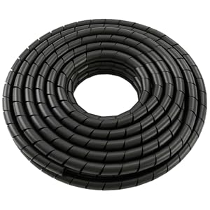 Lumonic Spiralkabelschlauch schwarz 5m I 19mm Spiralband für Kabel mit 15-100mm Durchmesser I Flexibler Kabelschlauch-Schutz für Private & industrielle Zwecke
