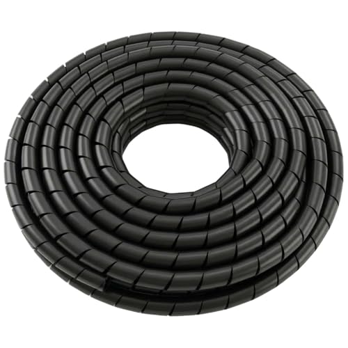 Lumonic Spiralkabelschlauch schwarz 5m I 19mm Spiralband für Kabel mit 15-100mm Durchmesser I Flexibler Kabelschlauch-Schutz für Private & industrielle Zwecke