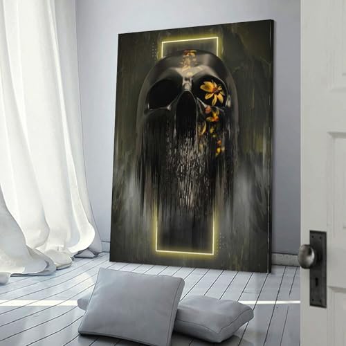 Peinture sur toile abstraite moderne et coloree POLIUAWS pour decoration murale en 50x75cm