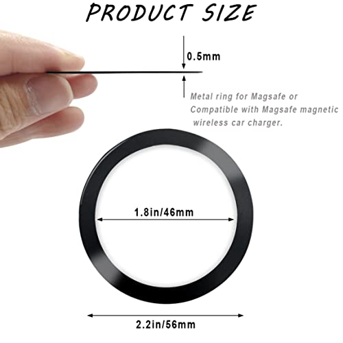 10 Pieces Wireless Charger Universal Metal Rings with Sticker, 2 Colors Ultra Thin Metal Rings Compatible with Magnetic  - Additional View