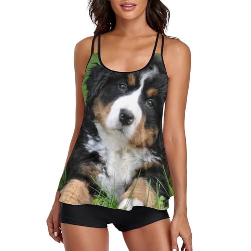 Maillot de bain tankini avec short de garçon robe de plage pour femme