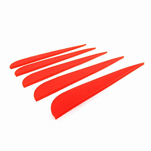 Letszhu Arrows Vanes 4 Inch Plastic Feather Fletching For Diy Archery Arrows 50 Pack (Red) #TOP2