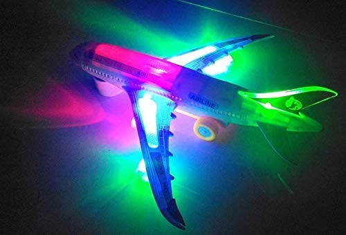 Image of Amitasha Battery Operated Aeroplane Toy for Kids with Bump & Go Airplane Flashing Lights and Realistic Jet Engine Sound for Boys 2-10 Years Birthday Gift