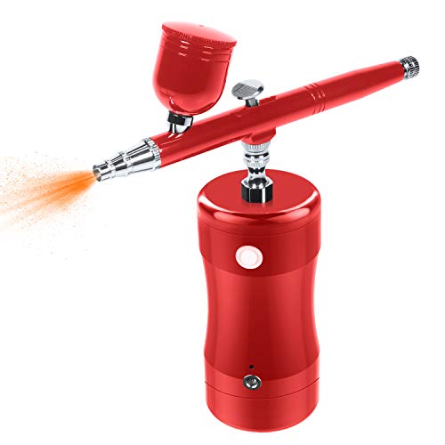 LATITOP Upgraded Auto Cordless Airbrush Kit with Air Compressor and 0.4mm Nozzles, Portable