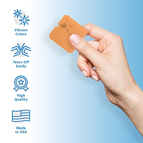 Indiana Ticket Co. 1,000 Orange Raffle Tickets Double Roll, Premium Quality 50/50 Raffle Tickets, Tickets For Events, Carnivals, Door Prizes, Drinks And More #TOP1