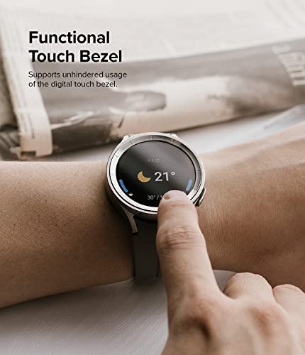 Image of Ringke Inner Bezel Styling Compatible with Samsung Galaxy Watch 5 Pro 45mm, Stainless Steel Anti-Scratch Inner Bezel Ring Protective Cover - 45-IN-01 (ST) Silver