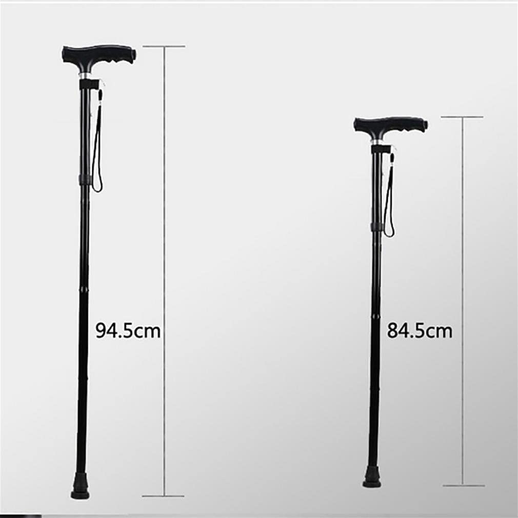 Muletas Telescopicas Antideslizantes Baston Plegable Muy Ligero y Compacto de Viaje Regulable con Luces LED para Artritis, Ancianos, Seniors & Handicap The New