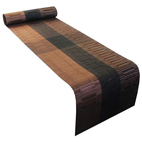 Pigchcy Elegant Placemats With Matching Table Runner,Washable Plastic Placemats For Dining Table Sets(6Pcs Placemats+1Pcs Table Runner, Brown) #TOP4