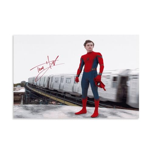 TNERPAR Tom Holland Signed Póster Pintura Decorativa Lienzo Arte de Pared Salón Póster Dormitorio Pintura, Arte de Pared Impresión de Imagen Moderna Decoración de Habitación Familiar 30 x 45 cm (30 x