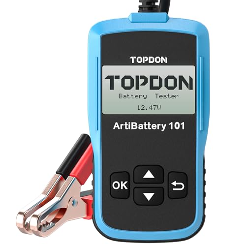 TOPDON Testeur de Batterie Auto AB101 100-2000 CCA Testeur Batterie Voiture 12v sur Le Système de...