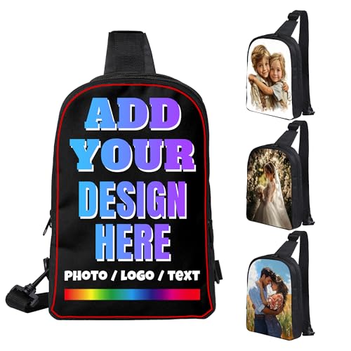 Custom Sling Bag with Photo Logo Text Personalized Crossbody Sling Bags For Men Women Customized Chest Bags