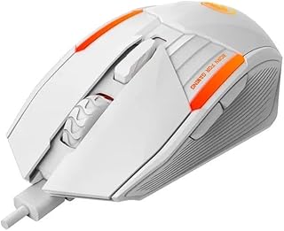 ماوس بسلك للألعاب سكوربيون كابو، بإضاءة 7 ألوان من مارفو، 6400 نقطة لكل بوصة، أبيض، M291 WH