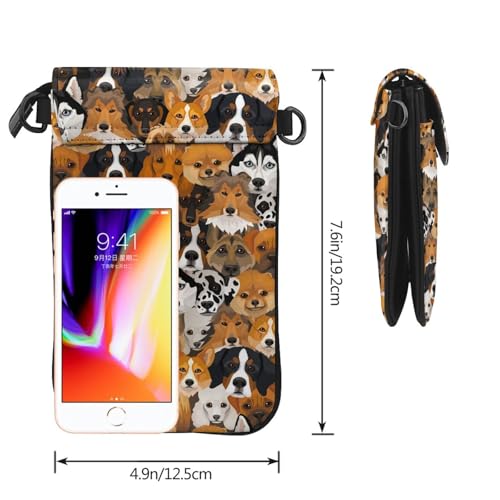 Dogs Different Breeds Print Small Crossbody Bags for Women Leather Cell Phone Purses Mini Leather Shoulder Handbag Adjustable Strap3