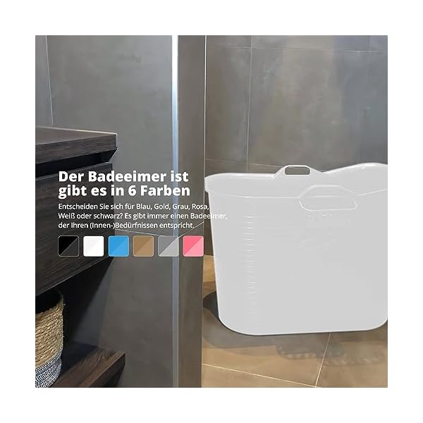 FlinQ - Mobile Badewanne Erwachsene mit Badeaccessoires - Komfortable Sitzbadewanne Erwachsene zur Tiefenentspannung - Auch als Eistonne geeignet - Eisbaden Tonne - Weiß - 185 Liter – Bild 5