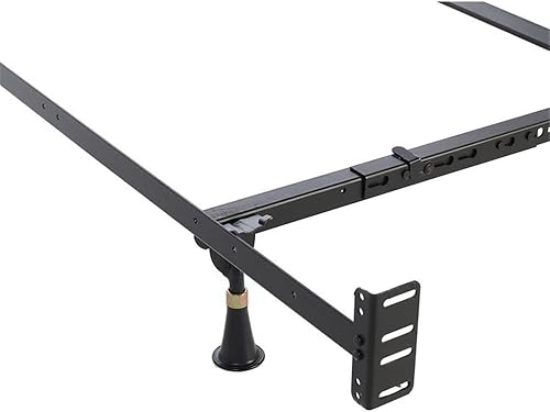 Miniatura 3 de Base de cama con cabecero, accesorio para estribo, 6 patas y deslizadores ajustables, Queen/Eastern King