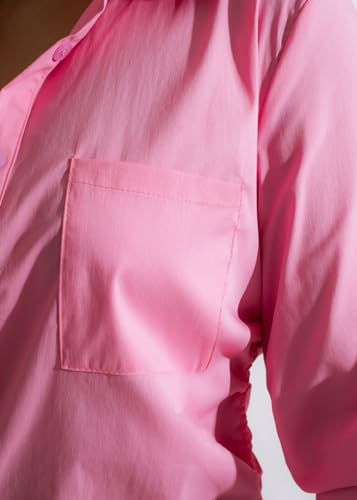 Women's Casual Long Sleeve Button Down Shirts Mini Dress Sexy V Neck T-Shirts Tops Loose Collar Long Blouse Wrap Dress4