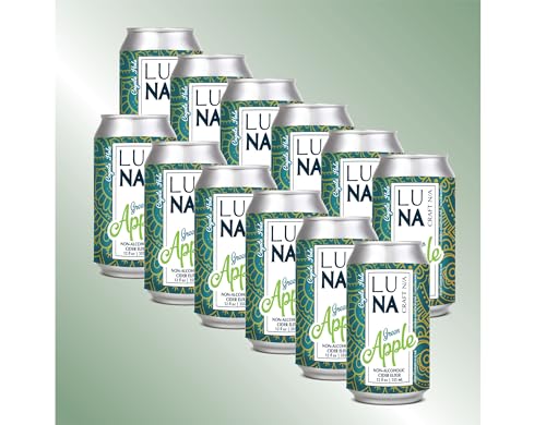 🍏🥇 10 Best Apple Cider Non Alcoholic For 2025 3 LUNA Green Apple Non-Alcoholic Cider Elixir Infused with Nootropics and Adaptogens - 12 Pack of 12oz Cans