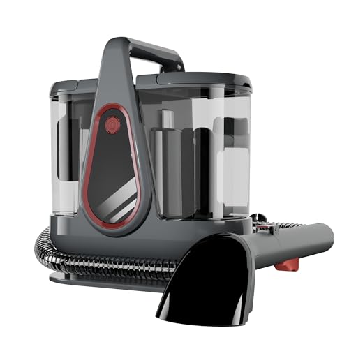 Image of WURESE Portable Handheld Deep Cleaning Spot Cleaner, Pet Stain Carpet & Upholstery Cleaner with Self-Cleaning System, 2 Brush Tools for Couch, Rugs, Stairs and Car Interior, Gray