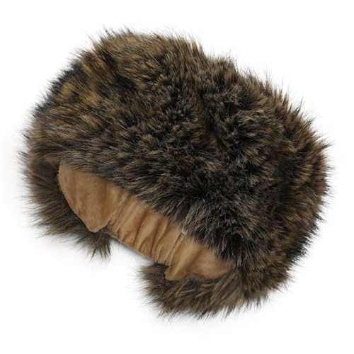 Bandeau d'hiver pour femme protège-oreilles élastique chaud en fausse fourrure
