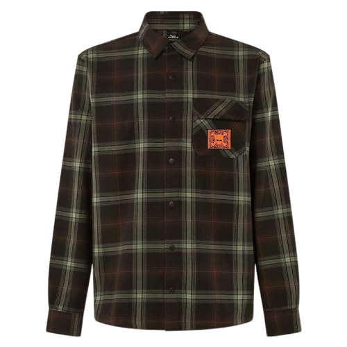 Image of Oakley Men's Team Collection Skull Flannel Shirt