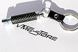 länge: 50mm, Breite: 10mm VmG-Store Carbon Schwarz Auspuff Schlüsselanhänger Felge Turbo Keychain Tuning Auto