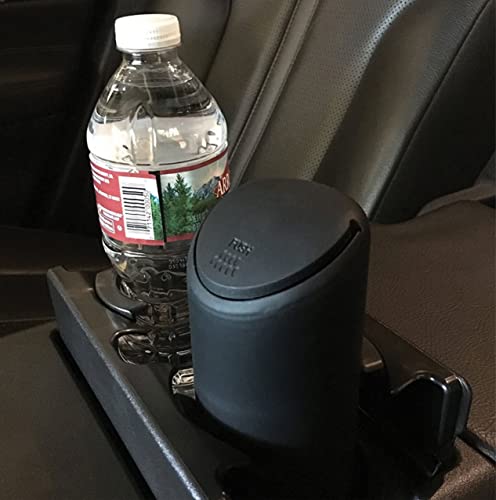 Image of TANTRA Black Car Dustbin Small - All Cars Accessories, Car Trash Bins with Lid, Perfect Size Fits Car Cup Holder in Console Or Door - Discreet Trash Management for Your Car, Carbon