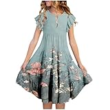 MEIHAOYIT Kleider für Mädchen Rundhals Festlicheskleid Mädchenkleid Einfarbig Tüllkleider Elegant Dress Kinderkleider Sommerkleid Kurzarm Kurzärmel Kleid Tüllrock Freizeitkleid mit Tasche 10 Grün 130