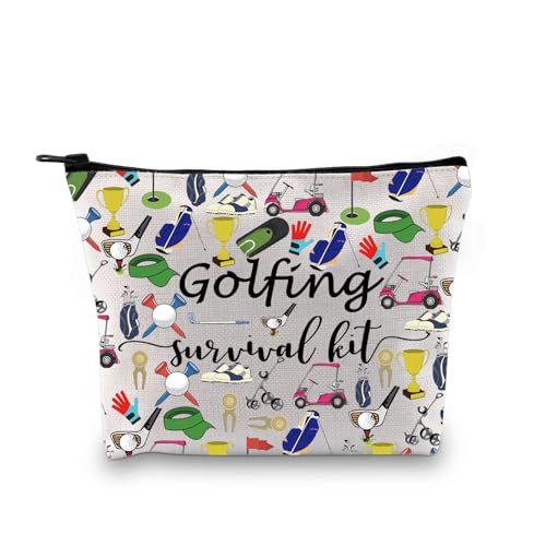 Golfing Survival Kit Makeup Bag Golfing Gift Golf Accessories Gift for Mom Golfer Humor (Survival Golfing 2Bag)