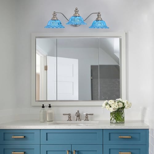 Image of XIEDUN Brushed Nickel 3 Light Vanity Light Vintage Bathroom Vanity Light Fixture
