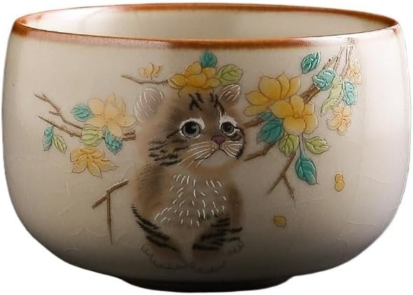 Tea Cup Beige Ru Kiln Master Single Bowl Home Ceramic Personal Use Small Cups Set Soaking Container