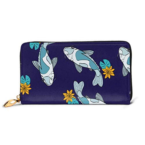 Preisvergleich Produktbild JHGFG Mode Handtasche Reißverschluss Brieftasche Koi Fisch Fisch Telefon Clutch Geldbörse Abendkupplung Blocking Leder Brieftasche Multi Card Organizer