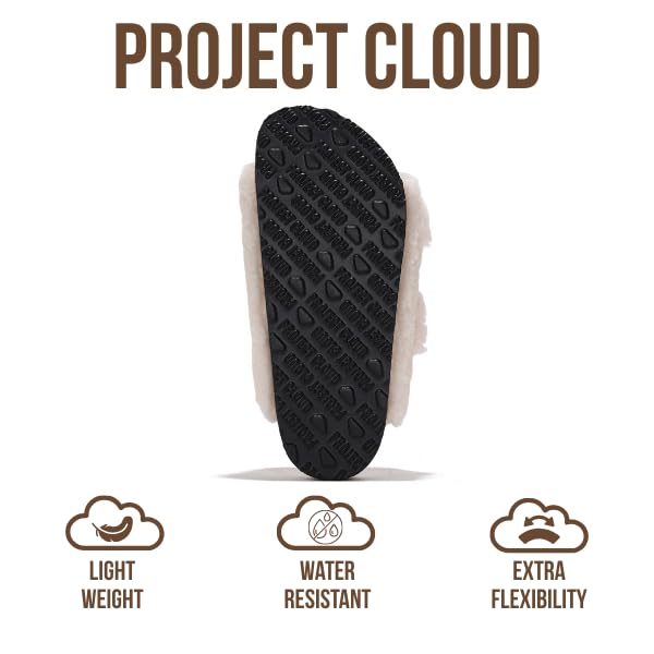 Image of Project Cloud 100% Genuine Leather Footbed Sandals for Women 2026 Comfortable Beach Essentials Womens Sandals Memory Foam Vacation Essentials Slides for Women Footwear (Santorini)