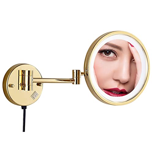 REWIS 10�C���` �Ǌ|��LED���C�g�t�����C�N�A�b�v�o�j�e�B�~���[�A�g�勾�t���A�^�J 360°��]�܂肽���ݒ��߉\�ȃR�X���e�B�b�N�~���[�A�o�X���[���z�e���p�S�[���h�V�F�[�r���O�~���[�A�v���O�C���A7X