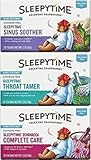 Celestial Seasonings - Sleepytime Wellness Tea Variety Pack - Sleepytime Sinus Soother, Throat Tamer, and Echinacea Complete Care - Bundle of 3 Teas