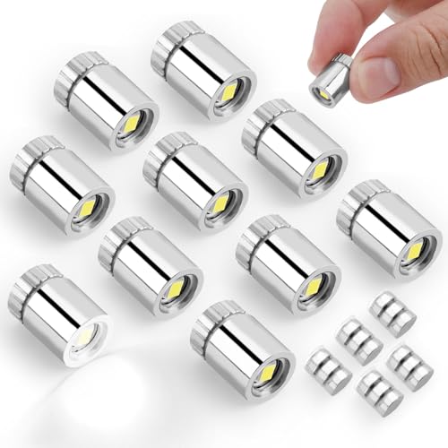 BTFO 10pcs Micro Led Lights Battery Powered Tiny Led Lights Small Mini Dollhouse Lights Miniature Light for Paper Lantern Party Decoration Crafts Dollhouse Accessories (White Light)