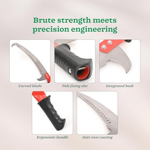Image of Veltrix Pruning Gardening Saw | Sharp Blade Hand Saw for Tree, Branch & Wood Cutting | Lightweight, Durable Tool for Camping & Outdoor Use (Double Hook 23inch)