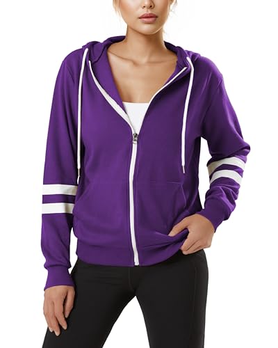 Image of GIVON Basic Lightweight Zip-Up Hoodie Long Sleeve Thin Jacket for Women with Plus Size
