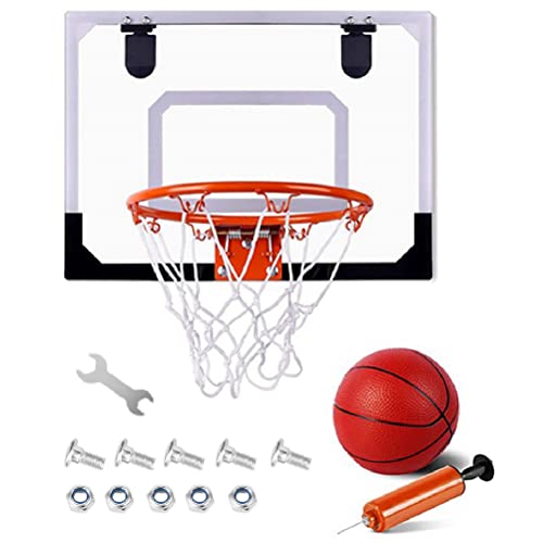 Bnnlqpsttg Mini de Baloncesto,Juego Interior de Mini Baloncesto Colgado en la Puerta,con Pelota y Bomba,Juego Deportivo