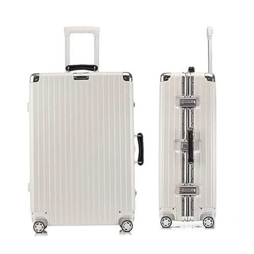 20インチハードシェル機内持ち込み用スーツケース - PC+ABS製トラベルバッグ(ピンク)(A1White,20in)