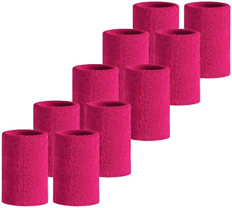 Meta-U 5 Pairs Wholesale Rose Red Soft Thicken Cotton Wristbands