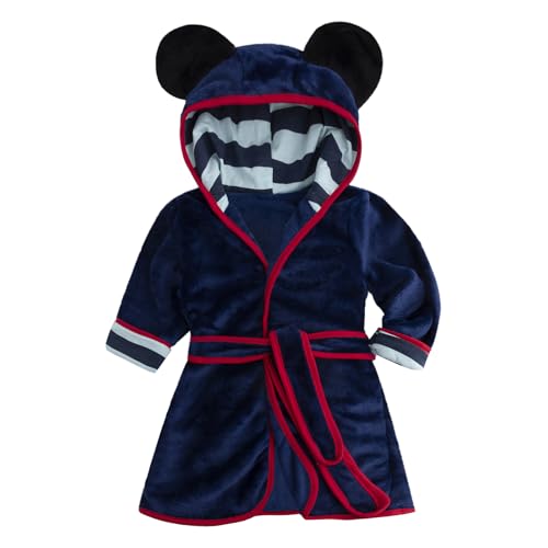 Quinfoil Little Boys Hood with Ears Robe Sleepwear Housecoat, Blue, 4T
