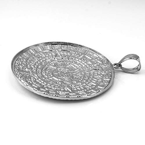 LA BLINGZ Sterling Silver Aztec Mayan Sun Calendar Ex-Extra Large Pendant (XXL)4
